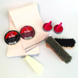 Cedar Shine Box - filled with shoe care items