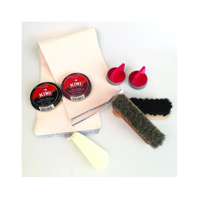 Cedar Shine Box - filled with shoe care items