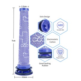 Filters Compatible with Dyson V6 Filters, Replacement V8 Filters for Dyson V7 V8 V6 SV09 DC58 DC59 DC61 DC62 Animal Vacuum Cleaner Parts & Accessories Replaces Part 2Pack