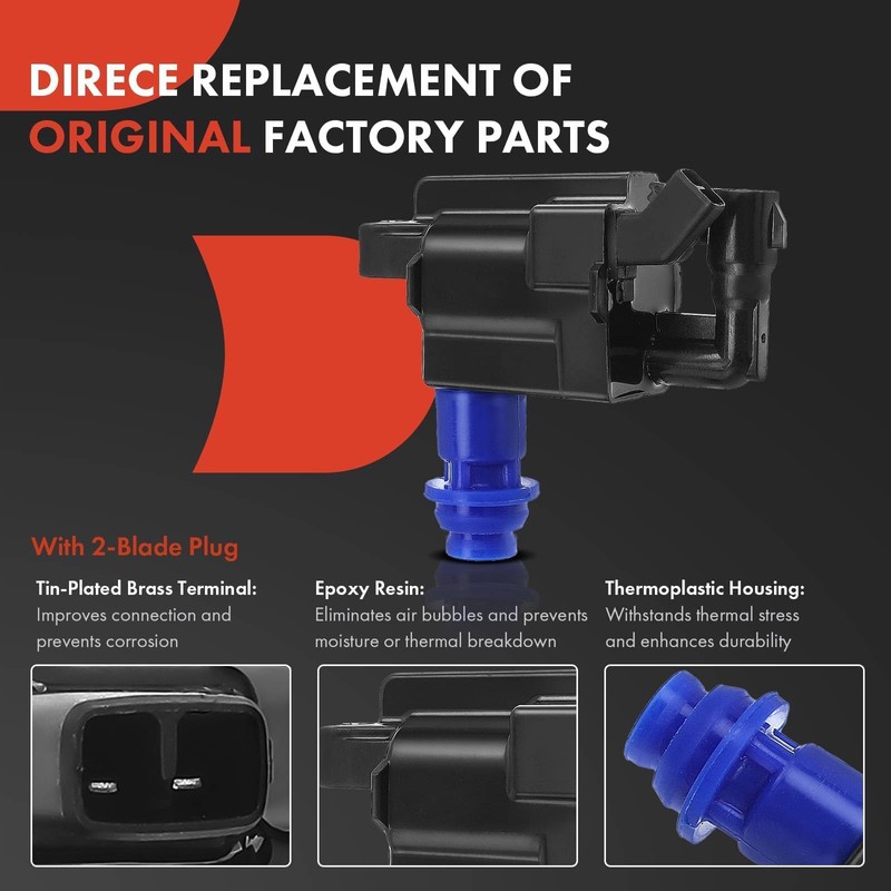 A-Premium 3 Ignition Coils with 3 Spark plug Wires and