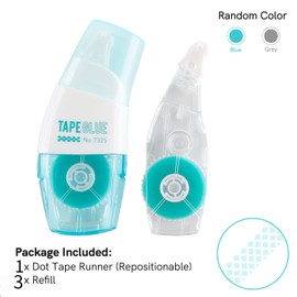 4Pcs Reffilable Adhesive Roller Dots Tape Runner Repositionable with Refill Set for Scrapbooking Tape Portable Arts Adhesive Dots Roller Applicator Photo Card Book Making Scrapbooking Supplies