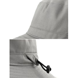 WANYING Women's Men's Outdoor Sun Protection Bucket Hat Fishing Hat Cotton Two Way to Wear for Head Circumference 55-62 cm Camouflage, Plain Grey