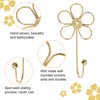 MOROBOR Flower Decorative Wall Hooks, 4 pcs Golden Flower Single