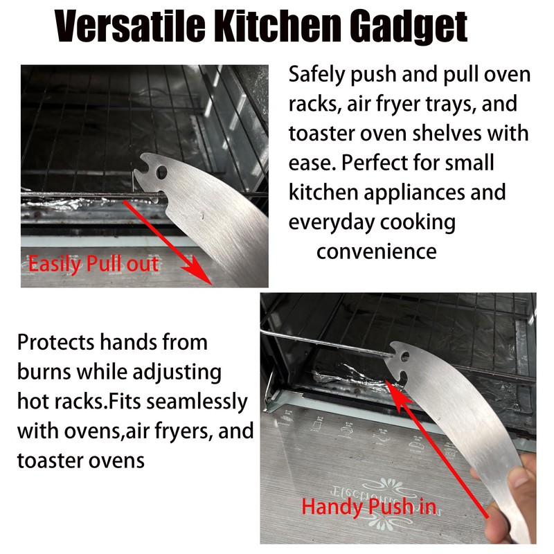 Stainless Steel Oven Rack Puller, 9.5 in Push Pull Tool