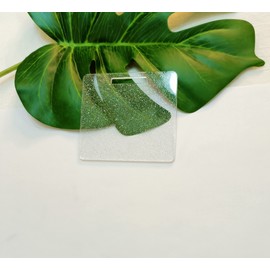 10 piezas de acrílico para insignia, soporte para tarjetas de identificación con purpurina. DIY Bank - Insignia de purpurina para profesor, insignia médica (horizontal, purpurina transparente)