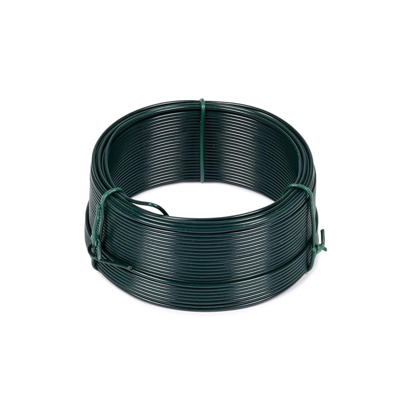 Filo di fissaggio in metallo rivestito in PVC, verde 1,3