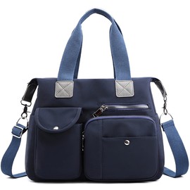 DORRISO Elegant Handbags Women Shoulder Bag Ladies Large Messenger Bag Multifunctional for Work Travel Casual Daily Female Canvas Handbags Blue