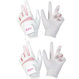 Durable Anti-Slip Ladies Golf Gloves, Left Hand 4 Pack, 2 Set of Both Hands, G-plus Women's Glove 4 Pack (Both Hand) 2 pair/XL(21))