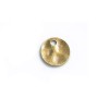 Antique Brass Wavy Circle Charm, Bronze Tone Disc Stamping Blank