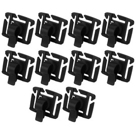 Pack of 10 Hose Clip, 360 Degree Rotating Drinking Tube Clips, Water Hose Clip for Camping, Hiking, Outdoor, Backpack, Buckle, Backpack Accessories (Black)