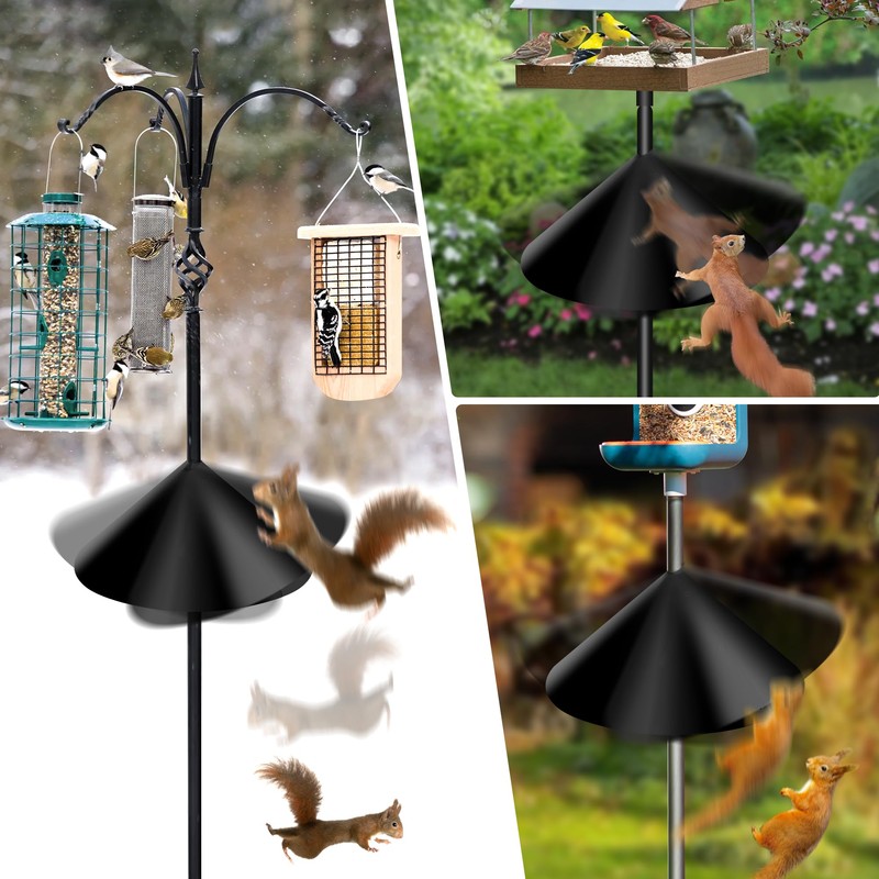 Squirrel Proof Baffle for Bird Feeder Pole, Outdoor Pole Mount