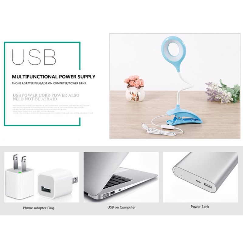 Portable LED Desk Soft Light Lamp, USB Eye Protect Clip