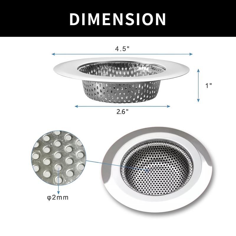 Lynnado 3 Pcs Sink Strainer for Most Kitchen Sink Drain