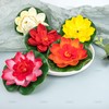 AUEAR, 9 Pack Artificial Floating Foam Lotus Flowers with Water