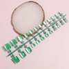 24Pcs Short Square Press on Toenails Green Glossy Acrylic Fake