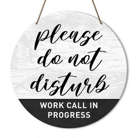 Please Do Not Disturb Door Hanging Sign, Do Nit Knock Or Ring Doorbell Decor Sign for Office Home Meeting Clinics Law Firms Wall Decorations, Work Call in Progress