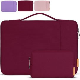DOMISO Laptop Case Laptop Sleeve Cover for 13 inch MacBook Air M4/A3240, M3/A3113, M2/A2681 M1/A2337 A2179 A1932,13 inch MacBook Pro M2/A2686 M1/A2338,with Scalable Handle and Small Case,Wine