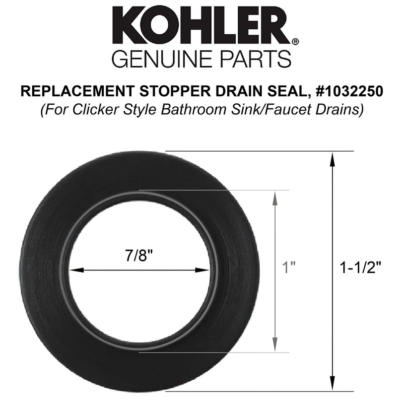 KOHLER 1032250 Seal Ring for Sink Pop-Up Stoppers or Clicker-Style