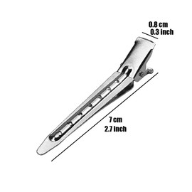 12PCS Duck Billed Clips, 2.75 Inches Rustproof Metal Alligator Curl Clips with Holes for Hair Styling, Hair Coloring, Medium, Silver