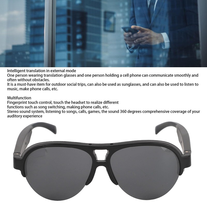Smart Translation Glasses, Bluetooth Sunglasses - 137 Language Translation Device