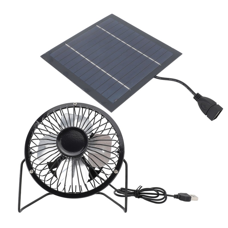 5W Solar Panel Powered Fan for Outdoor Cooling USB Solar