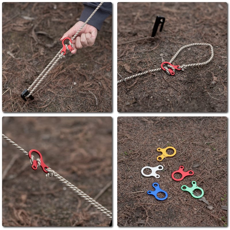 TRIWONDER Aluminum Alloy Guyline Cord Adjuster Tent Tensioners Rope Adjuster
