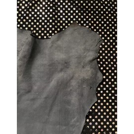 Black Leather Lambskin Hides With Silver Dots/sequins 3-4sf. Bonus If U Buy All!