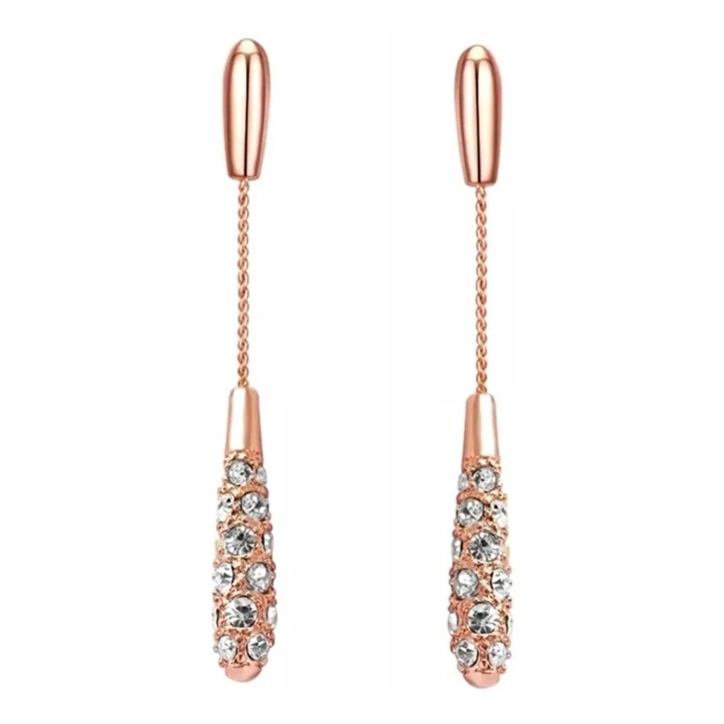 Aretes Plata Dama Oro Rosa Elegante Y Casual Toda Ocasión