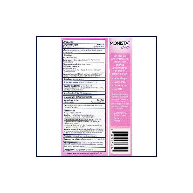 Monistat Chafing Relief Powder Gel, Long-Lasting Anti-Chafing Protection for Bikini