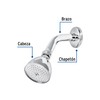 Foset Aqua R-509, Regadera cónica, 2-1/2" con brazo y chapetón,