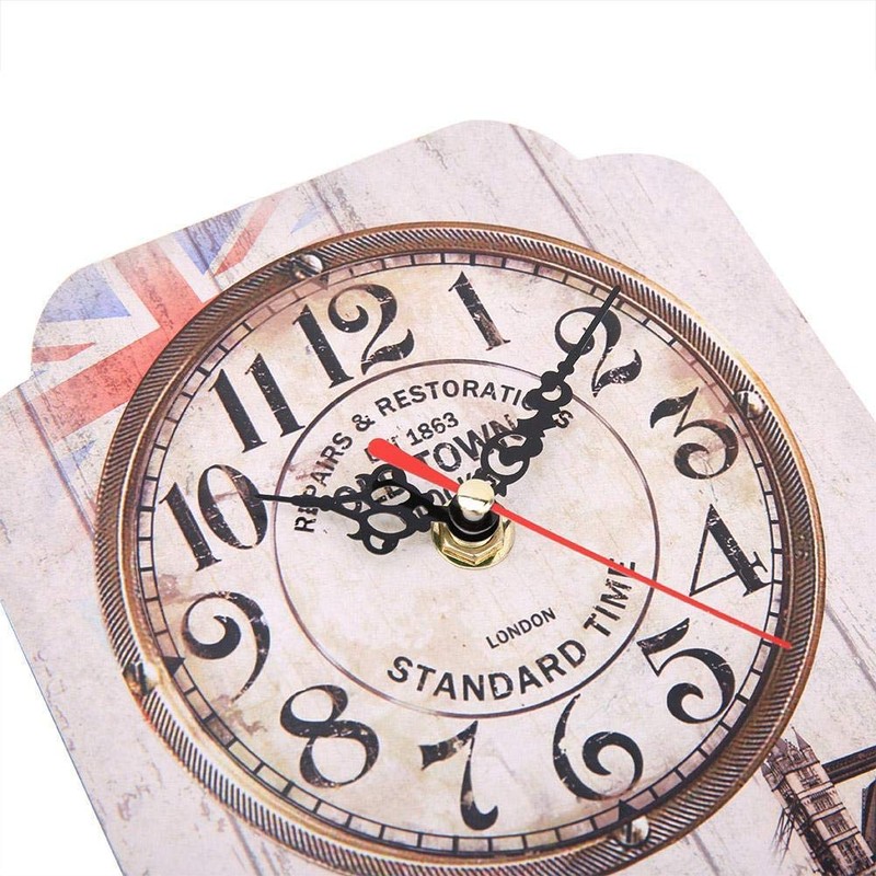 AUNMAS Wall Clock, MDF European Retro Rectangular Wall Clock Bar