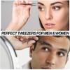 Professional Stainless Steel precision Eyebrow Tweezers 4 Pack Black for