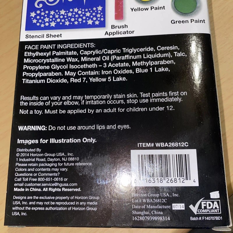 Next Style Face Paint kit 5colors - stencil sheet-brush see