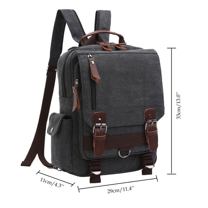 WTiger Canvas Backpack Unisex Medium Size Casual Shoulder Bags Travel