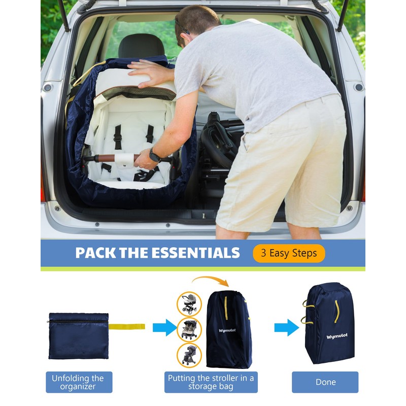 wymulot Large Stroller Bag for Airplane, Waterproof Stroller Travel Bag,