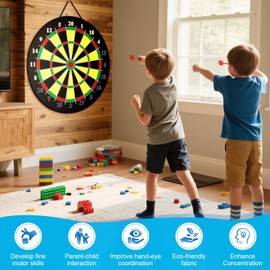 29 Inch Kids Dart Board, Double-Sided Dartboard with 12 Sticky Balls & 6 Darts, Indoor & Outdoor Toys Gifts for 3 4 5 6 7 8 9 10 Year Old Boys Girls Kids Toys Age 3-12 Party Garden Games Toys