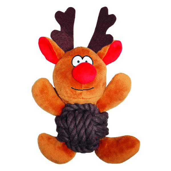 Holly & Robin Reindeer Knottie Rope &Plush Dog Toy