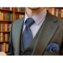 S&W SHLAX&WING Men's Necktie Set, Long Necktie, Pocket, Square, Combo Included, Large and Tall, A60-XH