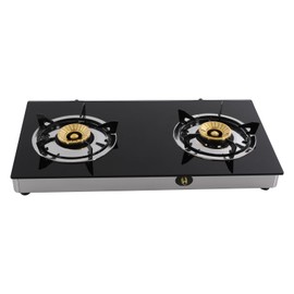2-Burner Gas Stove, Portable Piezoelectric Ignition LPG Stove, Countertop Gas Stove, Restaurant Stove Burner