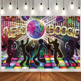 Disco Party Decorations - 70s Party Decorations, Disco Decorations Backdrop, 70s Disco Theme Party Decorations Background, “LET'S BOOGIE” Dance Party Decorations, Retro Disco Party Decorations