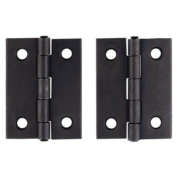 Flat Black Finished Butt Hinges | 2" X 1-1/2" | Pack of 20 | Cabinet Door Hinges | Antique Furniture Hardware | H13-H537D-200BLK2 (10)