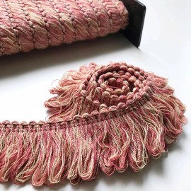 Plankroad Coral and Wheat High Quality Decorative Brush Fringe Trim by the yard