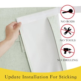 NICETOWN Sheer Door Curtain Natural Linen Thermal Insulated French Door Curtain 100% Blackout Window Shades for Patio Privacy Tie Up Blind for Kitchen, 30 inch x 72 inch, Sage Green, 1 Panel