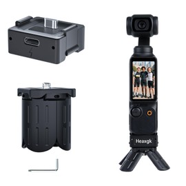 Heaxgk Quick Release Mini Tripod Kit for DJI Osmo Pocket 3, Type-C Full-Function Port Charging Adapter Base for Pocket 3 Accessories with 1/4 Screw Hole for Tripods