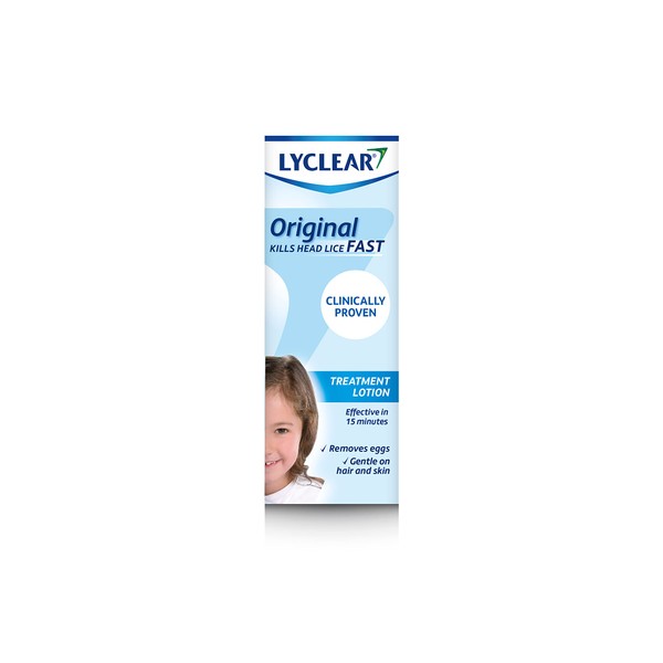 Lyclear Original Lotion Head Lice Treatment + Head Lice Comb – Kills Head Lice & Eggs – Easy to Apply - Effective in Just 15 Minutes – 100 ml Lotion Format