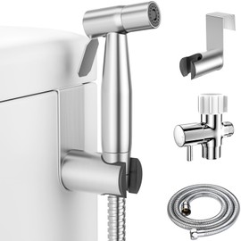 LUFEIDRA Handheld Bidet Sprayer for Toilet-Adjustable Water Pressure Jet Spray with Bidet Hose for Feminine Wash, New Premium Stainless Steel Muslim Shower Toilet Bidet Cloth Diaper Sprayer Set