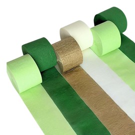 BDHYYM 6 Rolls Crepe Paper, Green, 4.5 cm x 25 m Crepe Paper, Florist Crepe Tapes for Wedding, Birthday, Party, Celebration, Decoration