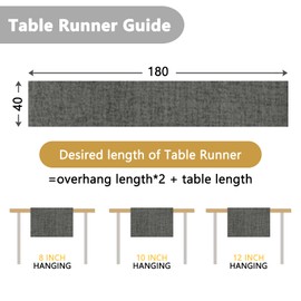 AMFUN Modern Table Runners, Linen Gray 40*180CM Table Runners Decorative Waterproof, Table Runners Outdoor, for Home Kitchen Dining Parties Family Dinners Wedding Thanksgiving Christmas