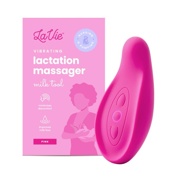 LaVie Lactation Massager, Waterproof, Breastfeeding Support for Clogged Ducts, Mastitis, Improve Milk Flow, Engorgement, Medical Grade (Rose)