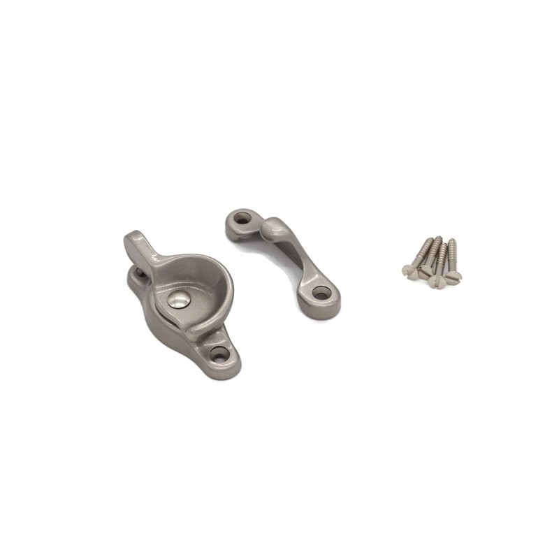 Window Sash Latch Cast Solid Brass Base with an Brushed